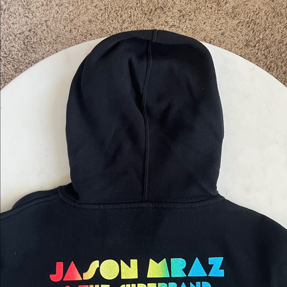 Jason Mraz Concert Full-Zip Hoodie Large Black Drawstrings Colorful Graphic - Picture 11 of 14